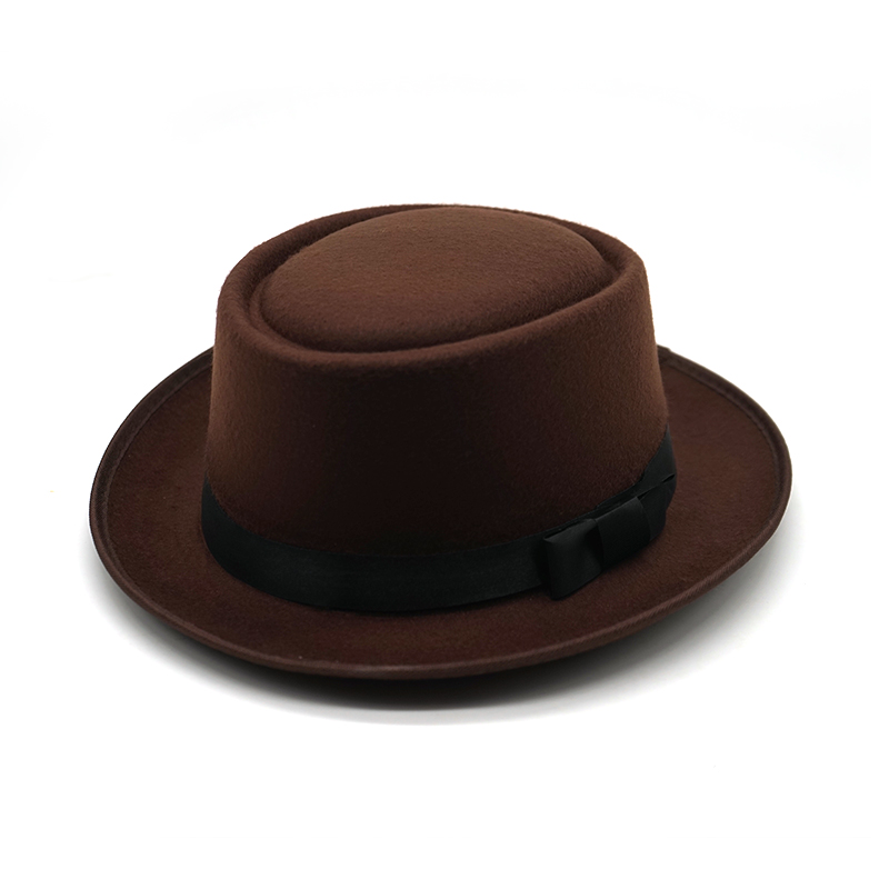 Vinter panama hat kvinder filt kasketter mandlige vintage trilby hat bred skygge fedora kasketter med bånd chapeau homme feutre: 6