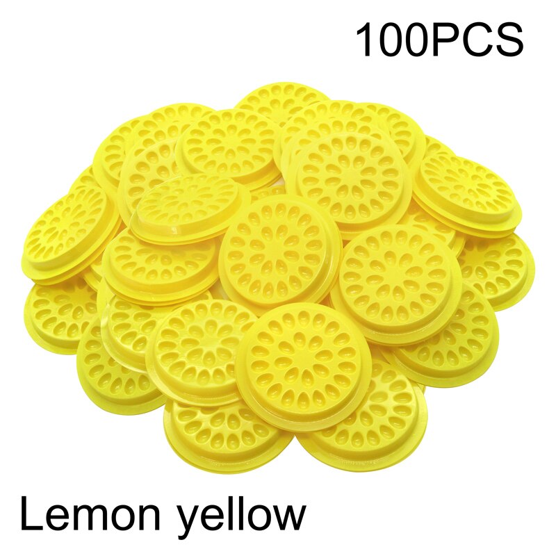 Quewel Glue Gasket False Eyelashes Extension Glue Holder Color Pallet Repeated Convenient Stand Avoid Dryness Makeup Tool: 100pcs Yellow