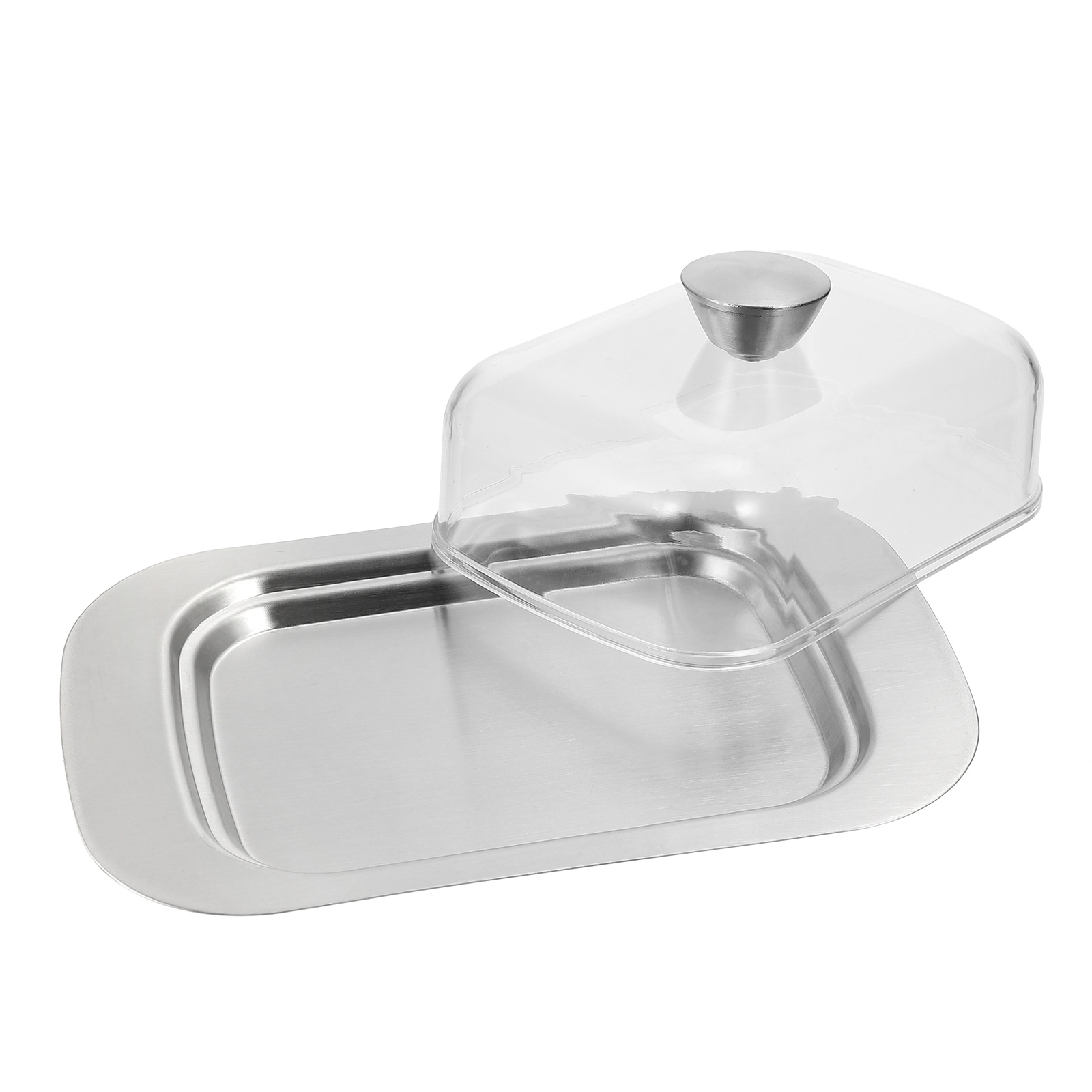 1pc Butter Dish with Cover Clear Durable Butter Box Butter Keeper for Restaurant: Assorted Color18.2X1