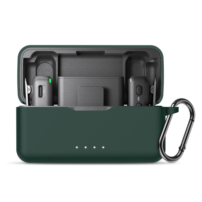 Soft Silicone Protective Microphone Case Waterproof Cover for dji Action 2 OM 5: Green Color
