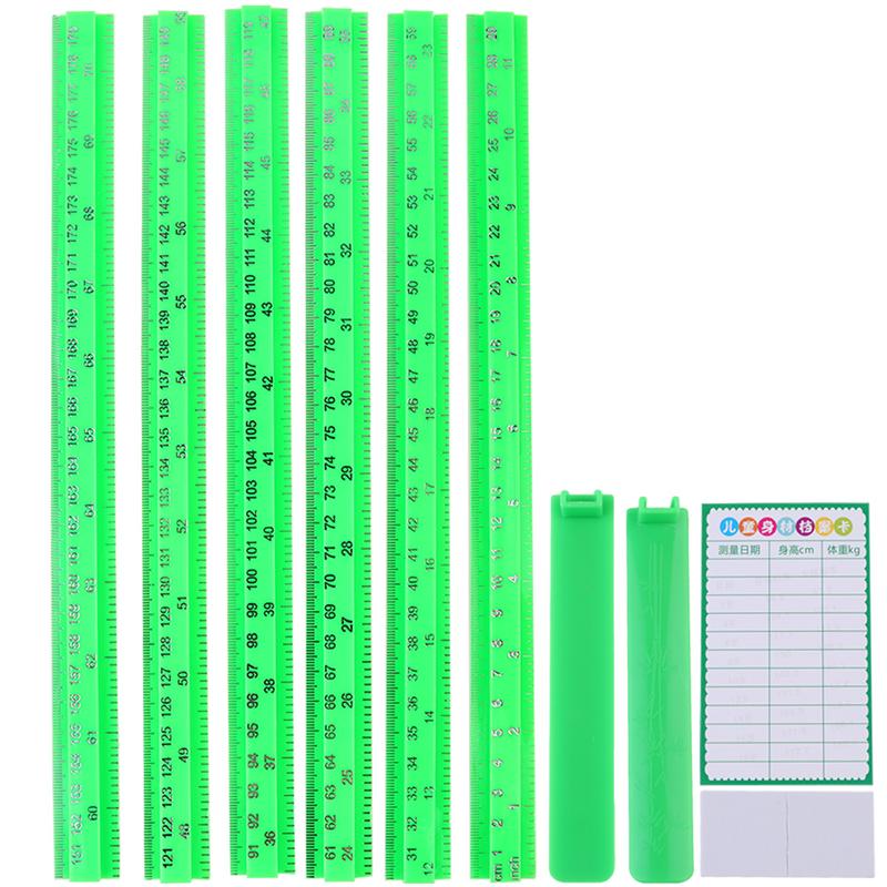 Pegatinas de pared para medir la altura de los niños, pegatina extraíble para pared, calcomanías 3D para medir estatura, medidor de altura con cinta de doble cara, tarjeta de grabación: Green / 180X2.1X0.6cm
