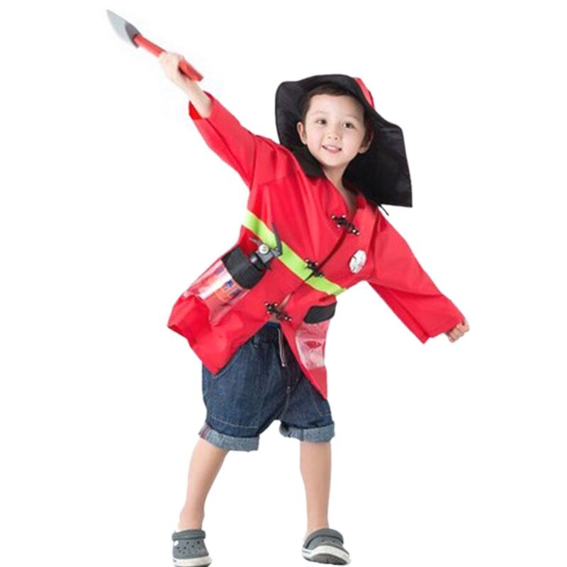 Kids Cosplay Kostuum Carrière Firefighter Politieagenten Pretend Play Halloween Outfit 23GD