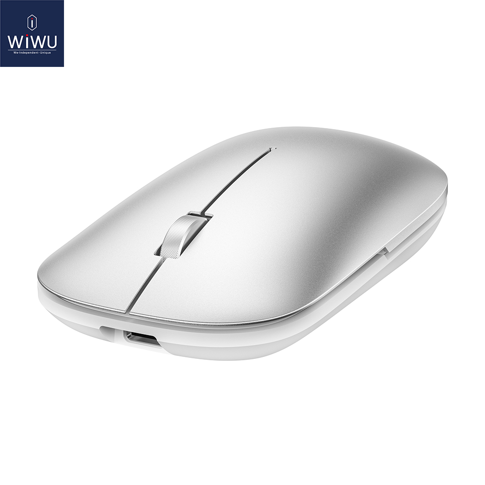 WiWU Dual Mode 2.4G Bluetooth Wireless Mouse Light Indication for iOS/Android/Window Device Mini Portable Mice for Laptops: Silver