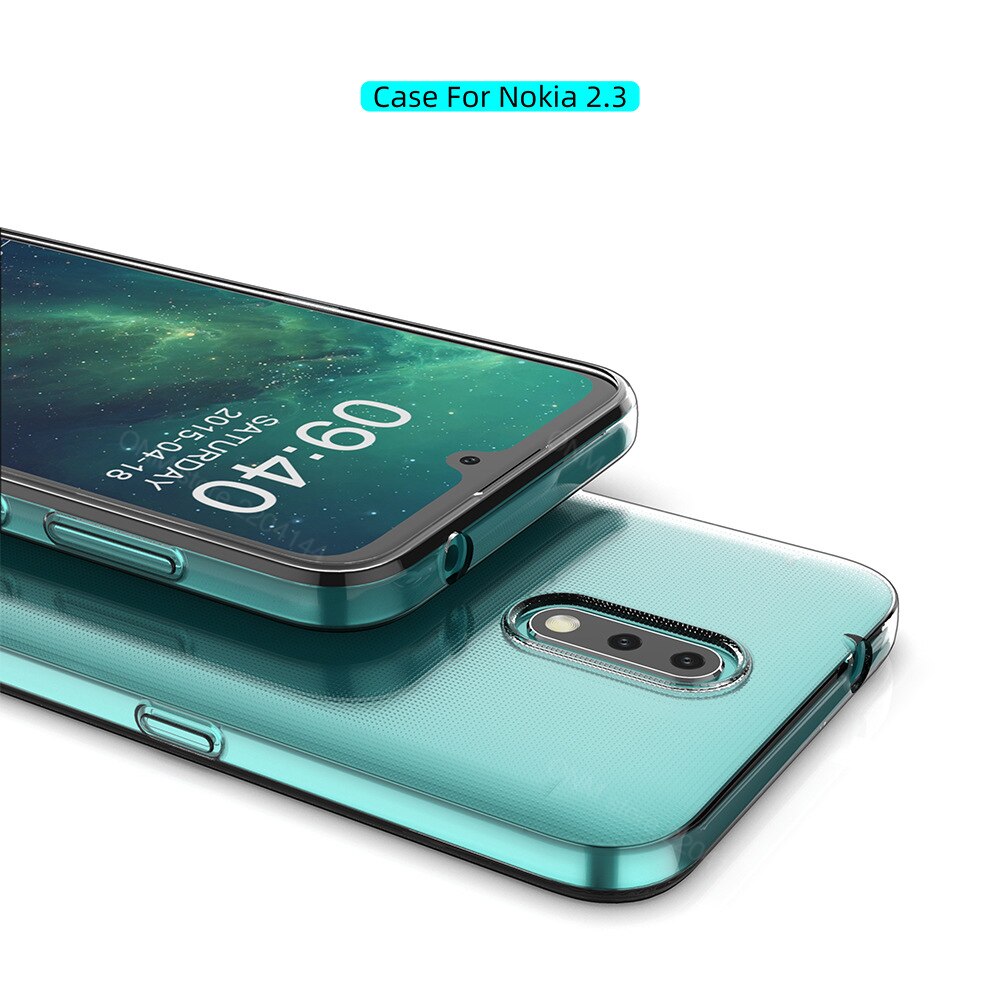 per Il caso di Nokia 2.3 TPU silicone Trasparente Montato Molle Del Respingente per il Caso di Nokia 2.3 Trasparente Della Copertura Posteriore