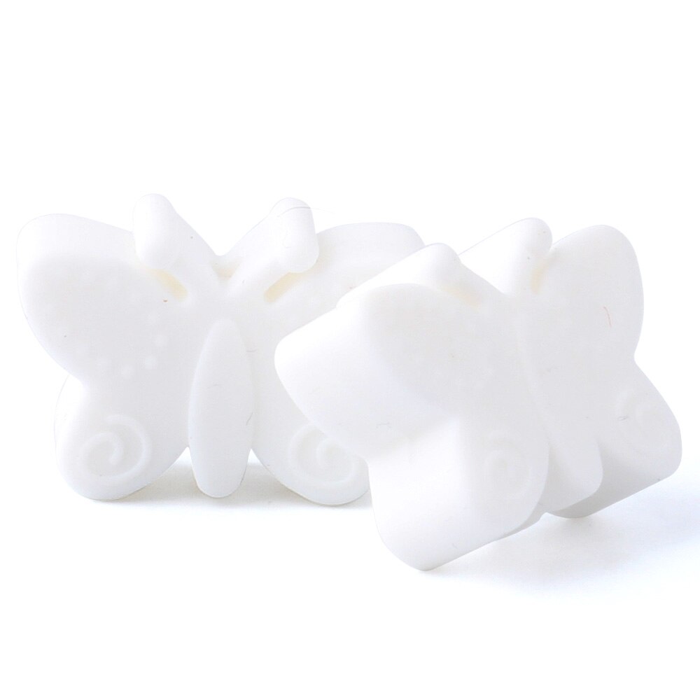 Keep&grow 10Pcs Silicone Beads Butterfly Teething Beads For Jewelry DIY Making Bead BPA Free Silicone Baby Teething Necklace Toy: Snow