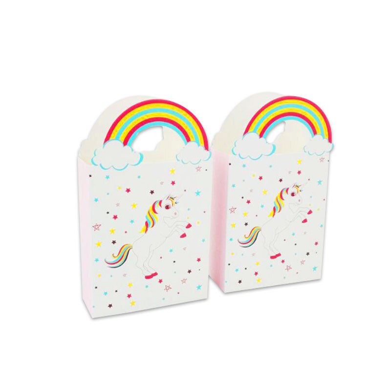 10pcs Kraft Paper Unicorn candy box Bags Sweets Candy Packing Pouches wedding baby kid birthday party decor Wrapping Supply
