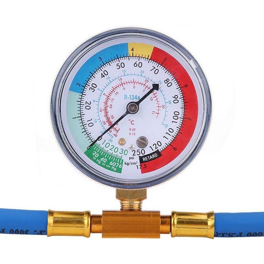 Car Air Conditioning Refrigerant R134A R12 Recharge Measuring Kit Hose Gas Gauge R134A refrigerant hose with gauge