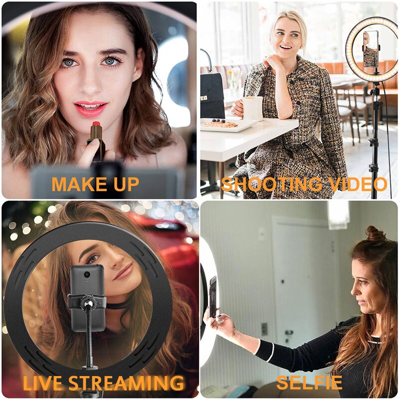 10 Inch Ring Lights Ring Flash For Phone Camera Led Photo Build In Battery Taking For Self Stick Macro Flash Ring Light