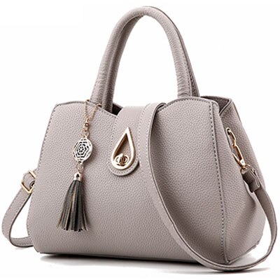 Sac à main à pompon pour femmes, sacoche à paillettes de gouttelettes d'eau, sac à bandoulière de grande capacité, sac à épaule de de styliste ZHP01: Light Gray
