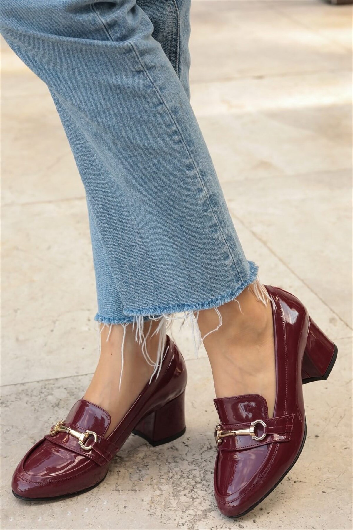 Mio Gusto Jamie noir, Tan, bordeaux couleurs 5Cm hauteur de talon décontracté chaussures de confort pour femmes , femmes chaussures , mocassin femme , chaussure femme , basket femme , basket femme: Burgundy / 38