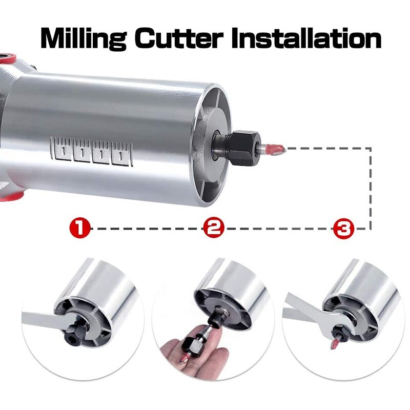 TOP 800W Handheld Router Woodworking,Portable Electric Hand Wood Trimmer Slotting Cutting Trimming Machine 30000Rpm US Plug