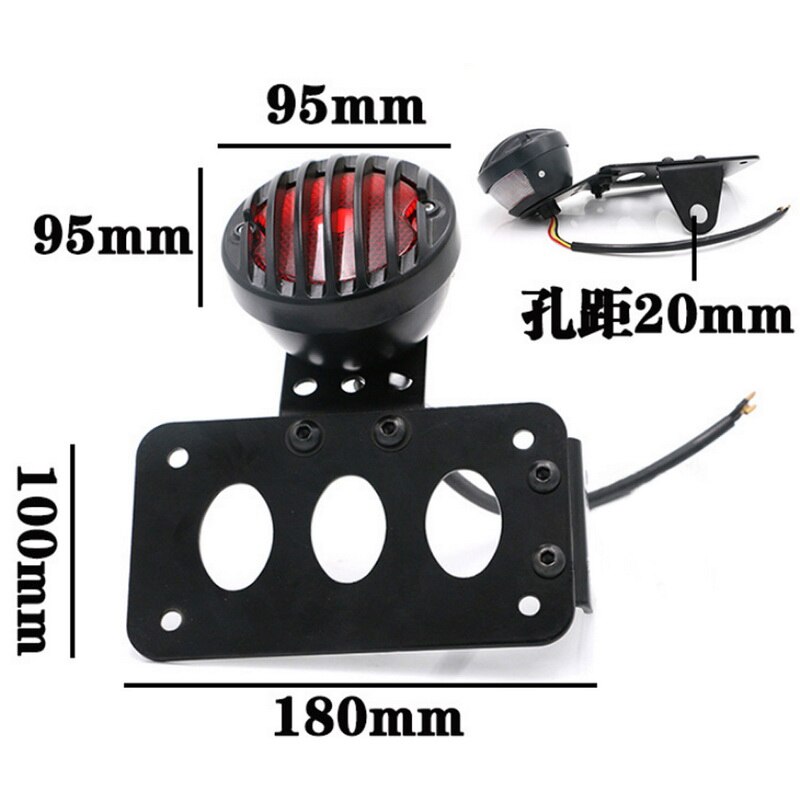 Universele Motorfiets Side Mount Tail Light W/Kenteken Plaat Beugel Voor Harley Sportster Stop Achterlicht