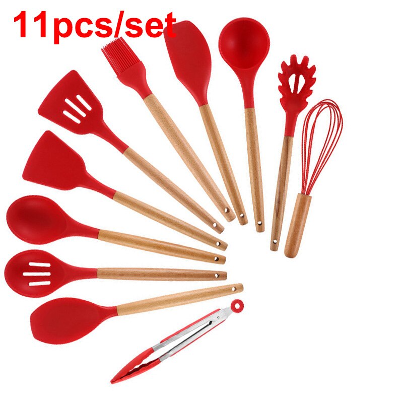 Silicone Keukengerei Set Bpa Gratis Hittebestendig Koken Bakken Tools Gadgets Keukengerei Met Container: 11pcs10