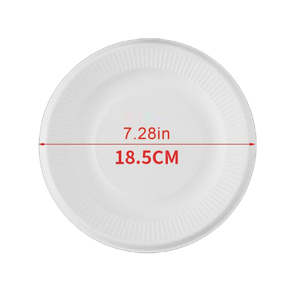 Wegwerpbord van suikerrietpulp, rond papieren bord, handgemaakt voor kinderen, doe-het-zelf, kleuterkunst, schilderij van suikerrietpulp van voedingskwaliteit: 7 inch