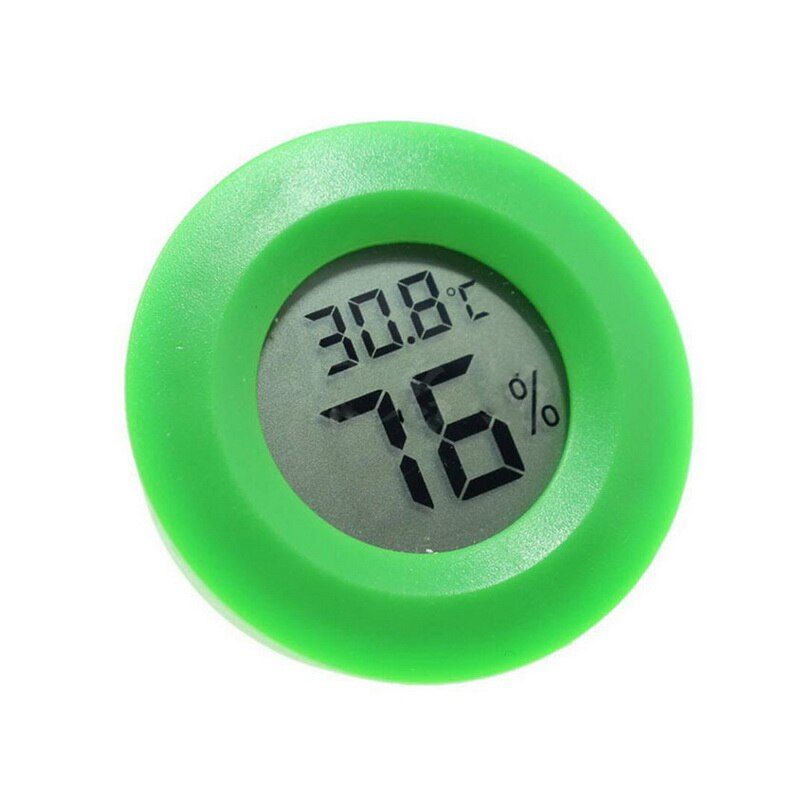 Hushålls mini lcd digital termometer hygrometer kyl och frys temperatur fuktighetsmätare detektor inomhustermometer: Grön