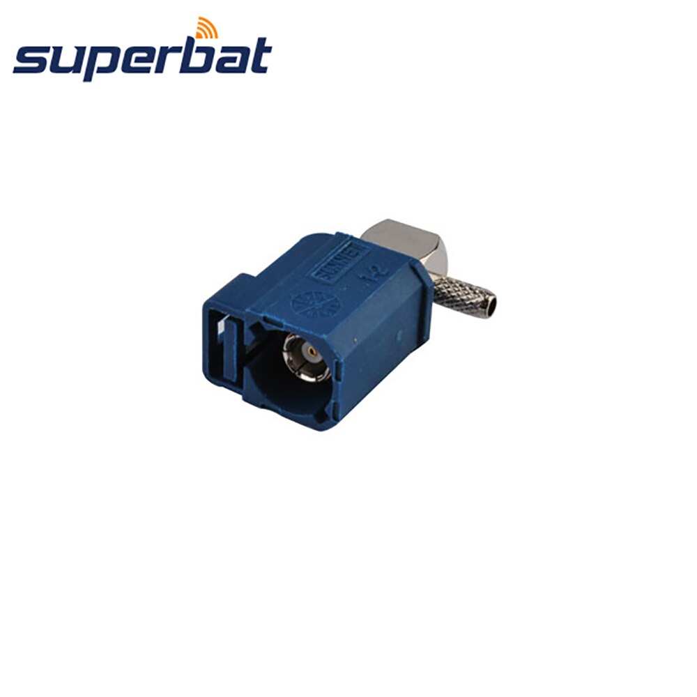 Superbat Fakra C Blauw Jack Crimp Rf Connector Ra Voor Gps Telematica Of Navigatie MFD2 RNS2 RNS-E Voor RG316 RG174 LMR100