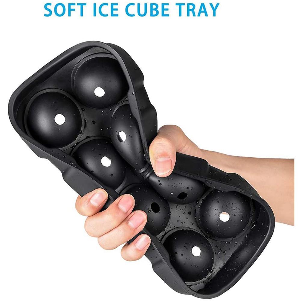 Large Ice Maker Silicone Ice Mold 6 Cell Sphere Ice Mold Ball Square Cube Whiskey Party Cocktail Ice Tray Accessories Bar A4N8