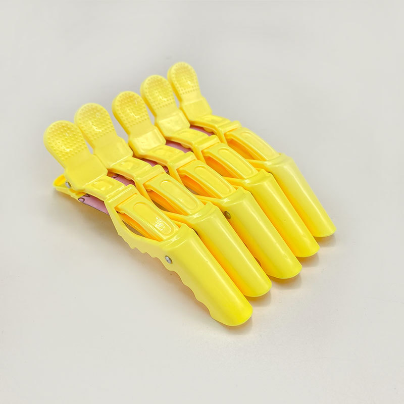 Pinzas de pelo de cocodrilo de plástico, pinzas de peluquería, pinza para el pelo, peluquero , horquillas de estilismo, pasadores, accesorios para el cabello: YELLOW