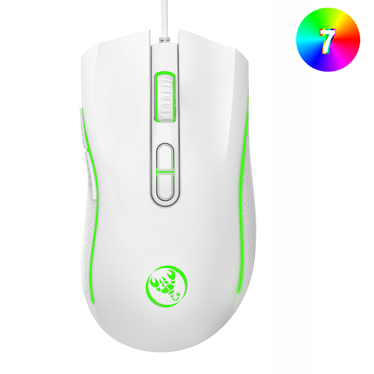 HXSJ colorful luminous gaming mouse e-sports wired mouse dpi four levels adjustable 3200dpi