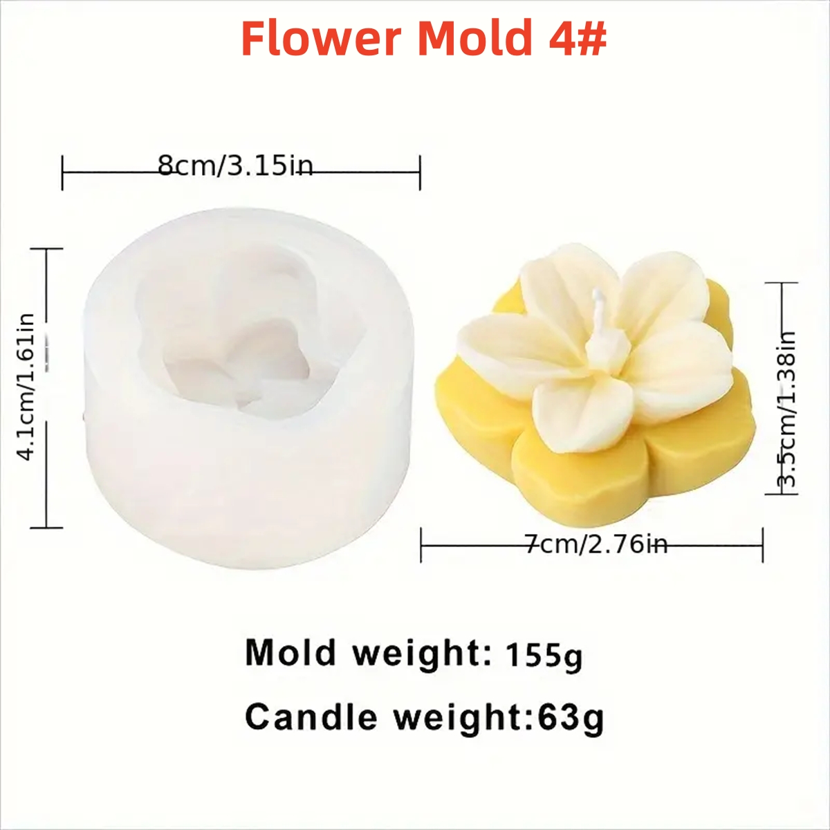 Siliconen hortensia bloemvorm voor decoratieve bloemstukken - plantenzeep en kaarsen maken boeket kleivormen: Chocolade