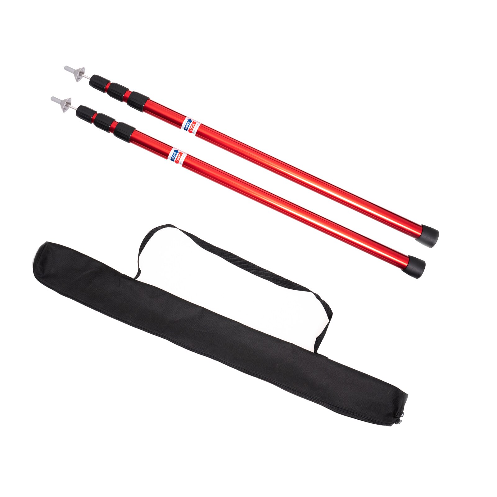 Barre de Support pour auvent de tente, en fer, ajustable, Portable, avec sac de rangement: 2pcs 230cm Red