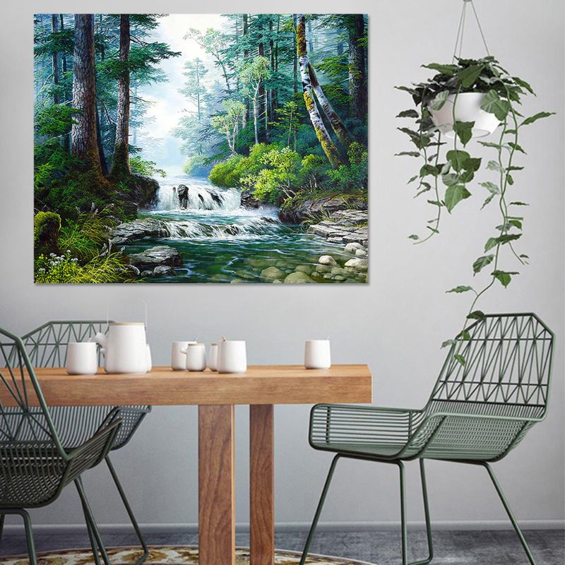 Mountain spring 5D DIY Round Diamond Painting Embroidery Drill Needlework Cross Craft Stitch Kit Home Decor Q6PE