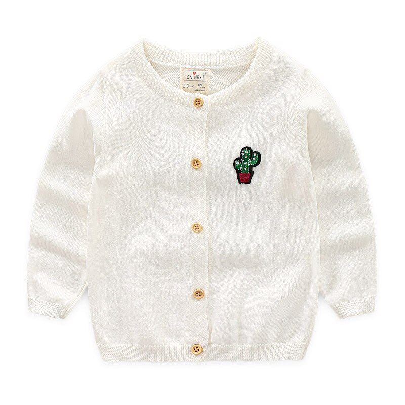 Meisjes Vest Katoenen Baby Trui: WHITE / 9m