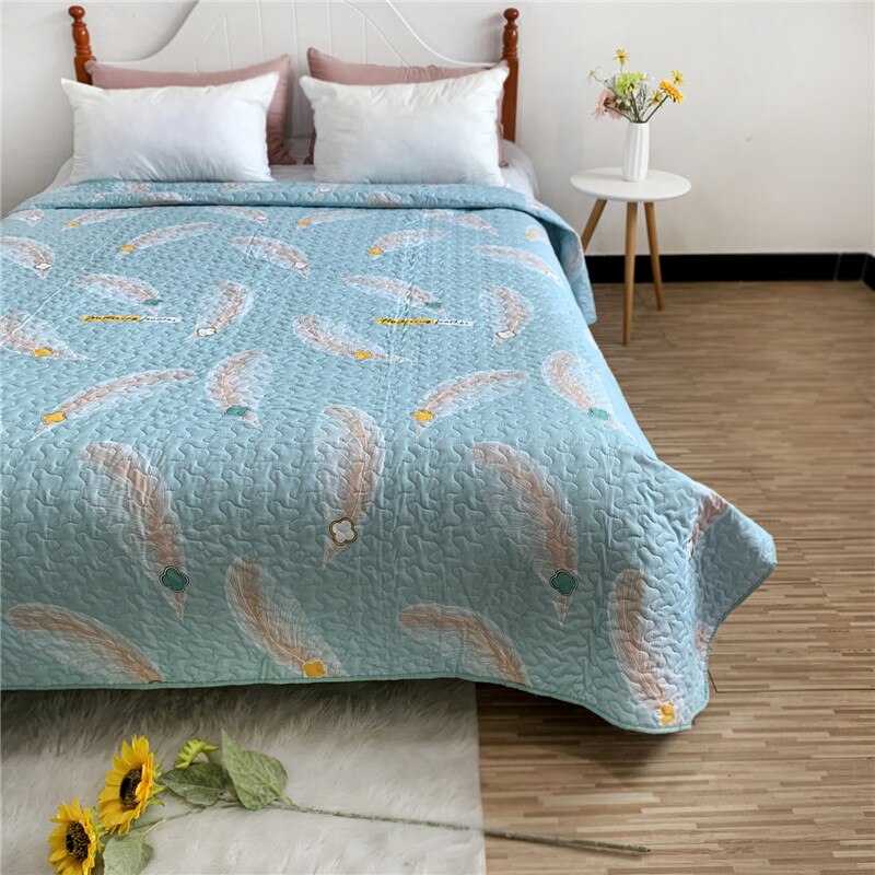 Couvre-lit matelassé imprimé Floral à carreaux, couvre-lit Patchwork, Style américain, couverture de lit pour adultes, été, 220x240cm: 09 Bedspread