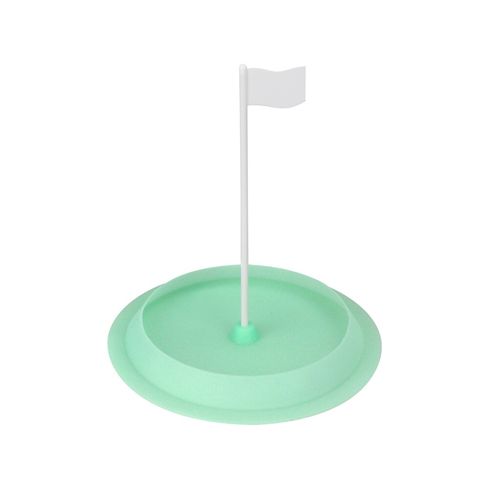 Indendørs golf putting green hul cup praksis med flag putter træner udendørs træningshjælpemidler forsyninger: Grøn