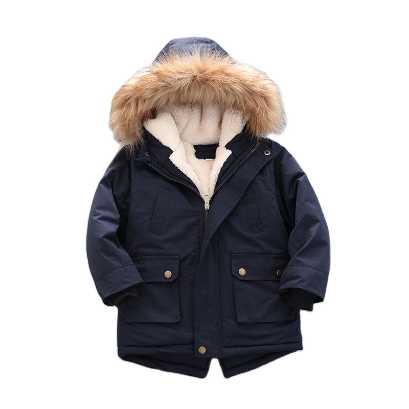 Chaquetas de invierno para niños, ropa para niños, abrigos y chaquetas, Cuello de piel, novedad de