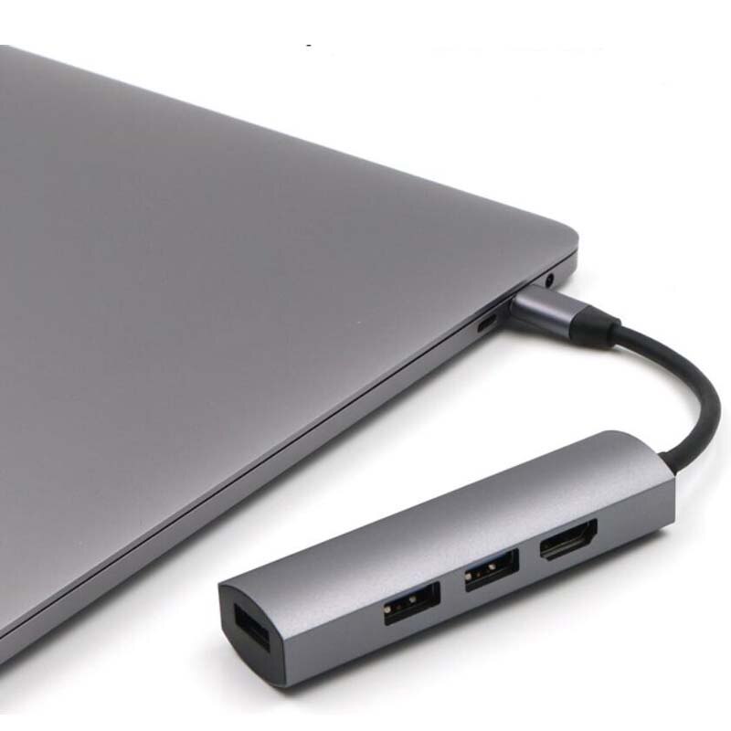 4 in 1 multi usb 3.0 hub type c  to 4k hdmi sovitin matebook samsungille  s8/s9 note 9 usb c hub