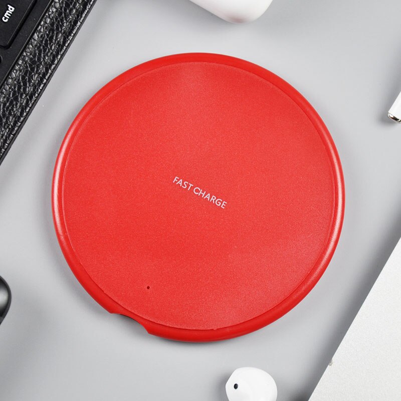 10W Veloce Caricabatterie Senza Fili Per Samsung Huawei Visibile USB Qi Pad di Ricarica Per IPhone X XS 11pro Adattatore Ricevitore chargeur TXTB1: Red