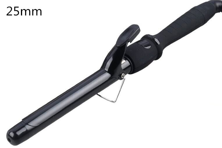 Lcd Temperatuur Aanpassing Hair Curler Professionele Krultangen Wand Wavers Beauty Styling Gereedschap: black 25MM