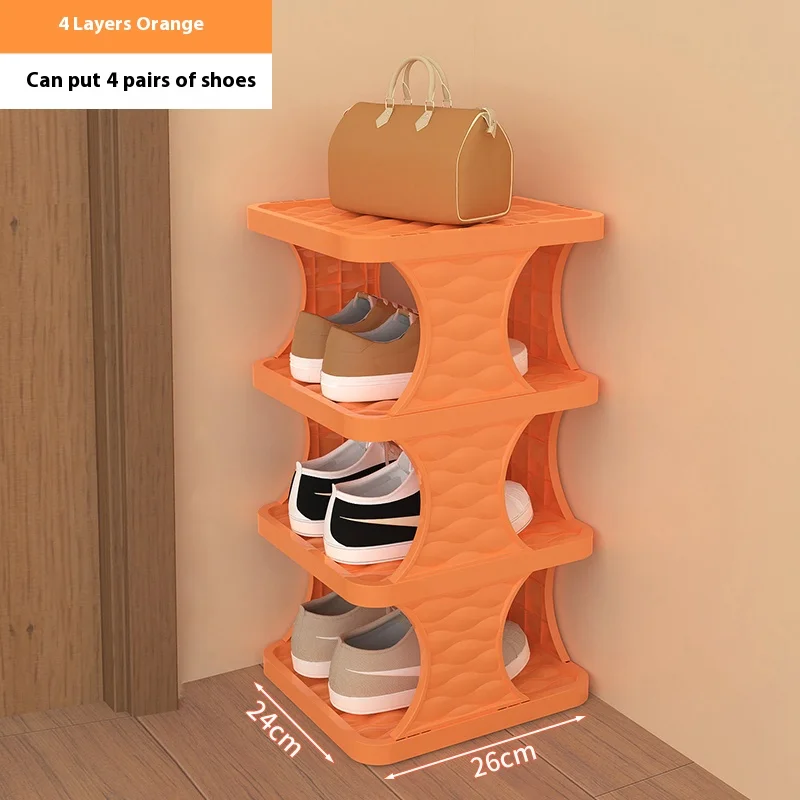 Schuhregal, Schuh-Organizer mit mehrschichtigem farbigem Schrank, Schuhregale, einfaches Schuhregal, abnehmbare Schuhregale für Schlafzimmer: goldfarbe
