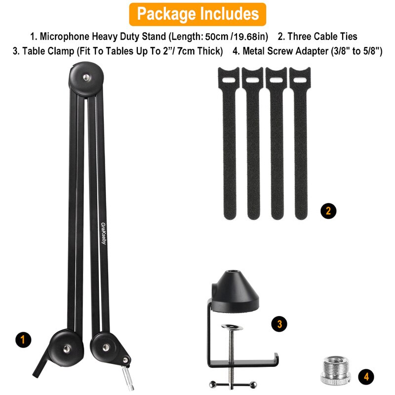 Support de Microphone pour Blue Yeti, bras de micro robuste avec filtre Pop, support de crochet pour casque, ciseaux de Suspension: Not Pop Filter