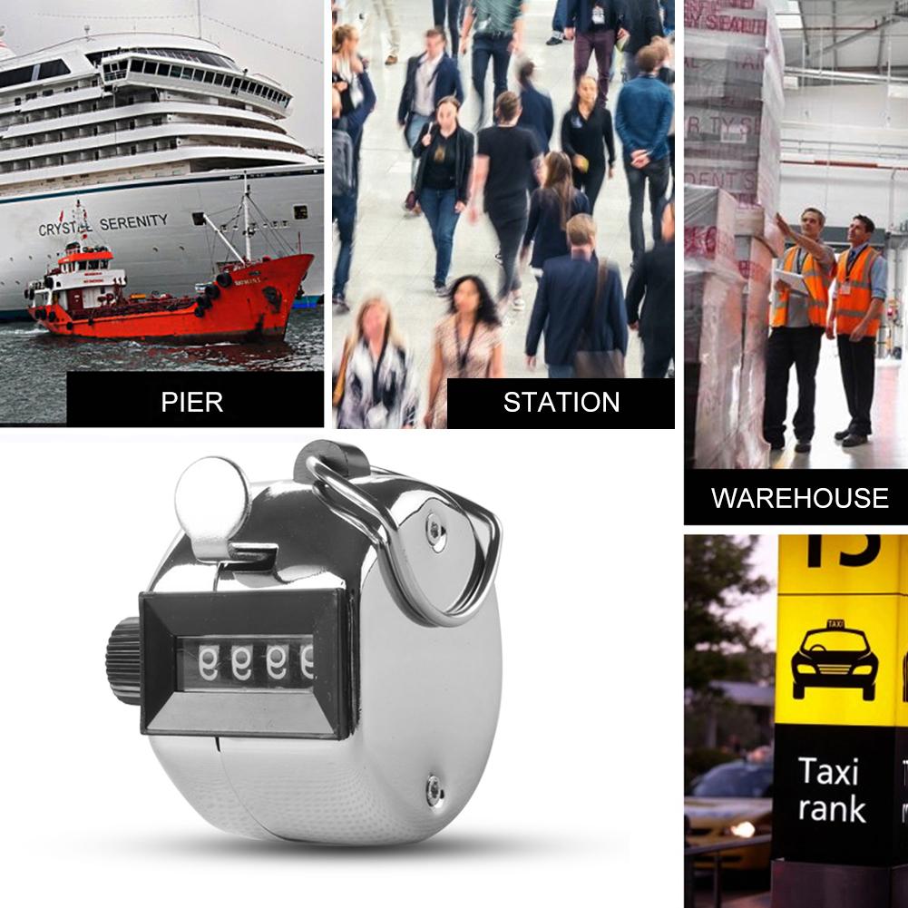 Mini Clicker 4 Digit Number Display Counters Metal Shell Manual Counting Tool Button Type Technical Speed 300 Times / min
