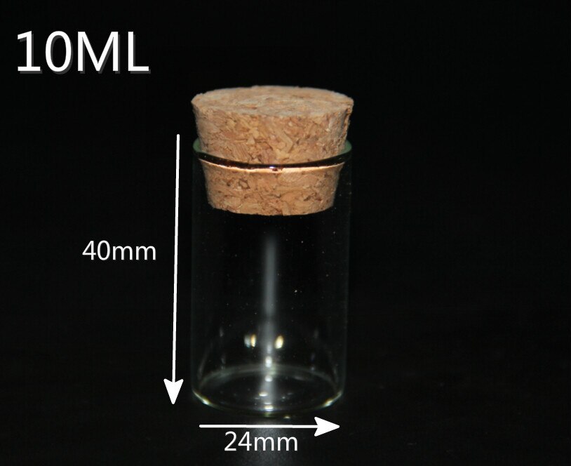 3Stck 5/8/10/12/14ml glas reagenzglas klar Mini glas flasche mit kork Kleine transparent wünschen Dekorative glas: 24x40mm 10ml