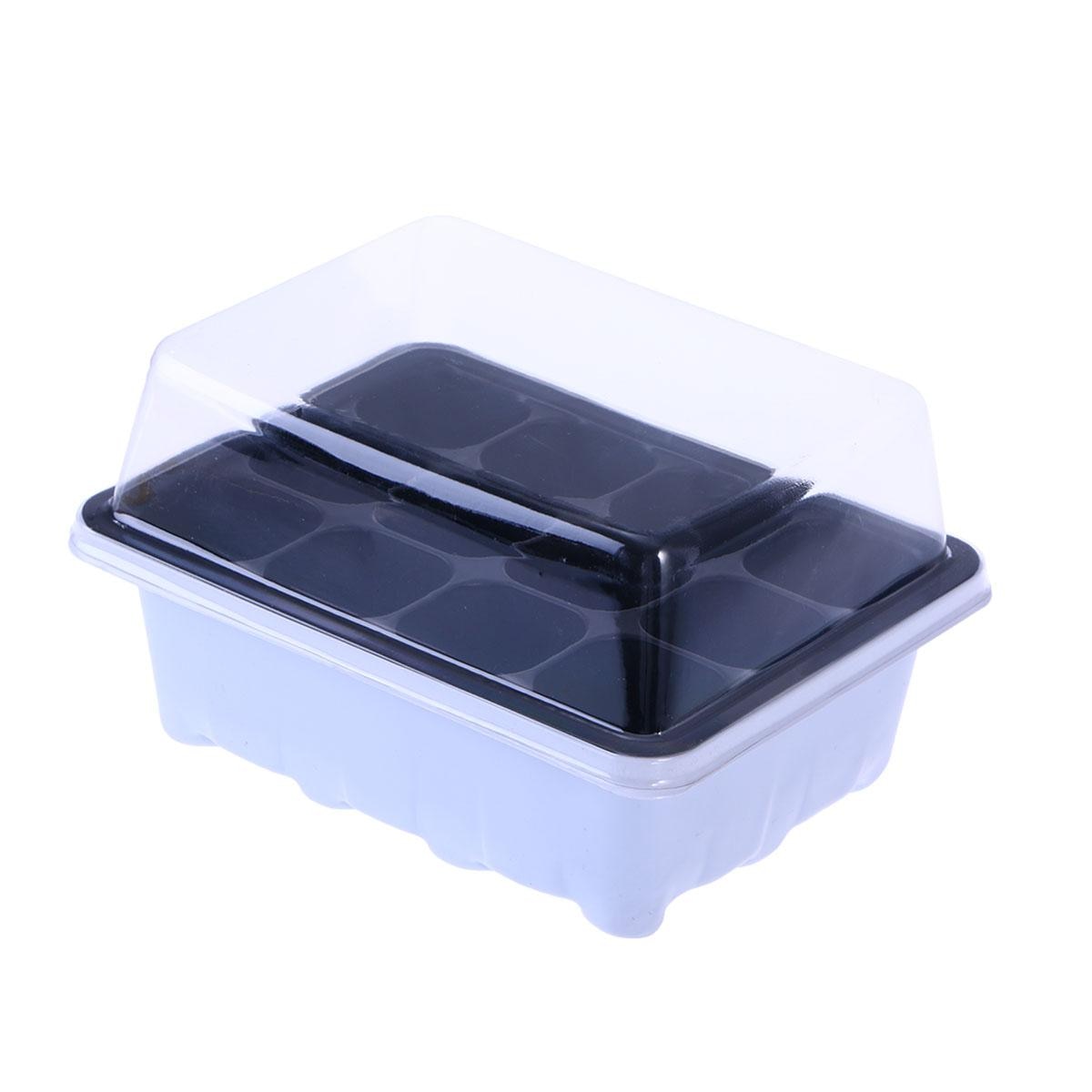 10 Pack Zaailingenplateau Zaad Starter Lade met Koepel en Base 12 Cellen Voor Tuinieren Bonsai-Wit