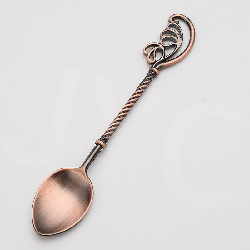 Cuillère en laiton Imitation classique, réplique Antique, petite cuillère, thé de l&#39;après-midi, fourchette à Dessert rétro cuillère à café, ustensiles de table, outils de cuisine: 03