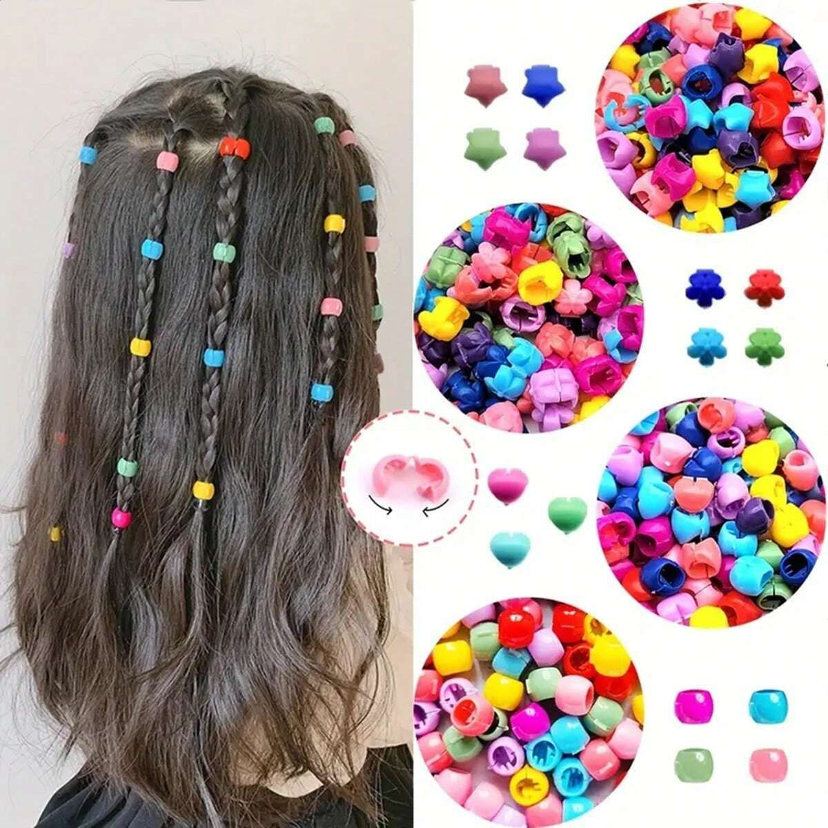 Pinces à cheveux colorées pour petites filles, épingles à cheveux tressées, griffes de cheveux mignonnes, fleur et étoile, coiffure pour enfants, accessoires pour cheveux, vêtements de sauna, 50 pièces, 100 pièces