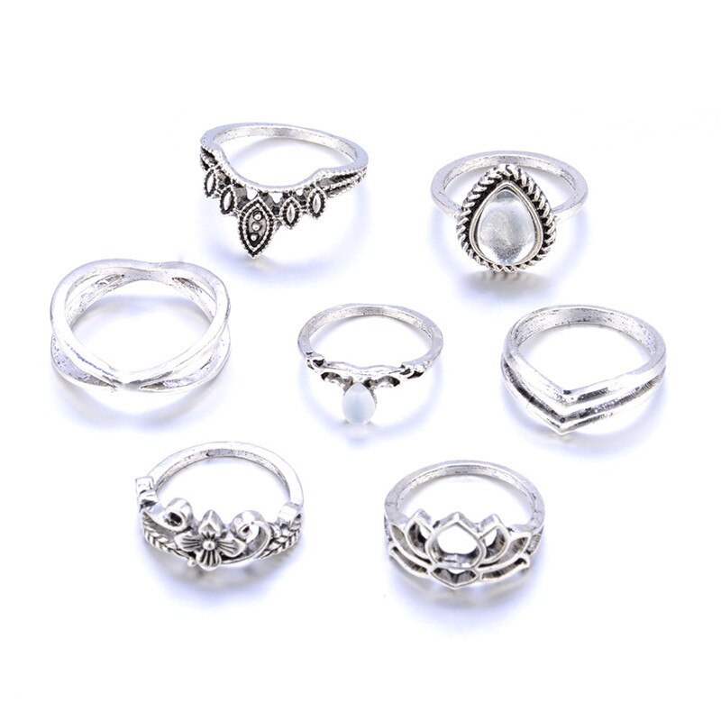 Modyle Neue Midi Ring Sets Carving Finger Ringe für Frauen Blume Knuckle Ring Set Für Frauen Anillos Mujer Schmuck