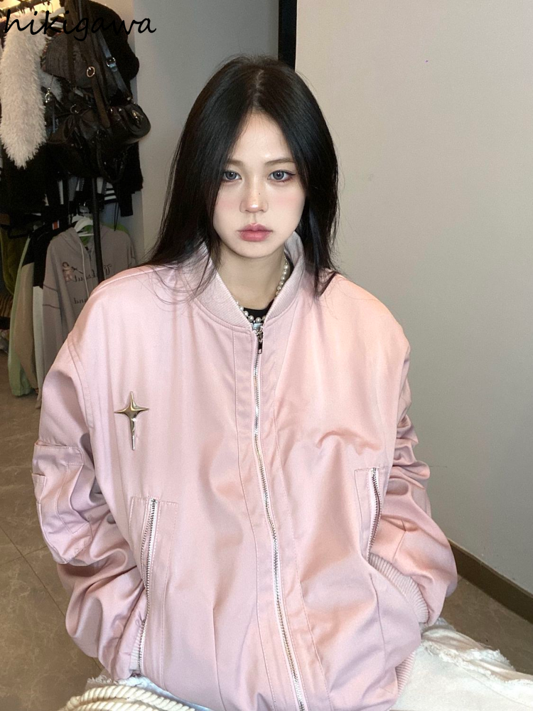 Harajuku Vintage Jackets Women Oversized Outwear Clothes for Teens Streetwear Fashipn Korean Coat Y2k Tops Ropa Mujer 7k453
