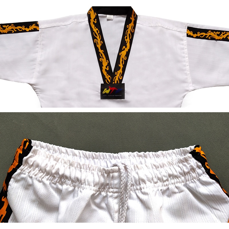 Karate uniform dragt hvid drage totem taekwondo tøj til hold studerende børn voksen karate kyokushin fitness trænings tøj