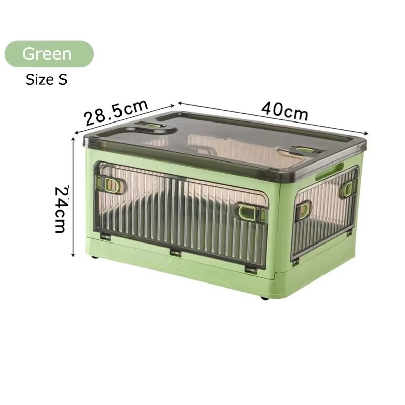 Caja de almacenamiento plegable, maletero de armario de gran capacidad con ruedas, contenedores de juguetes para aperitivos, organizador de almacenamiento de artículos diversos para el hogar apilable