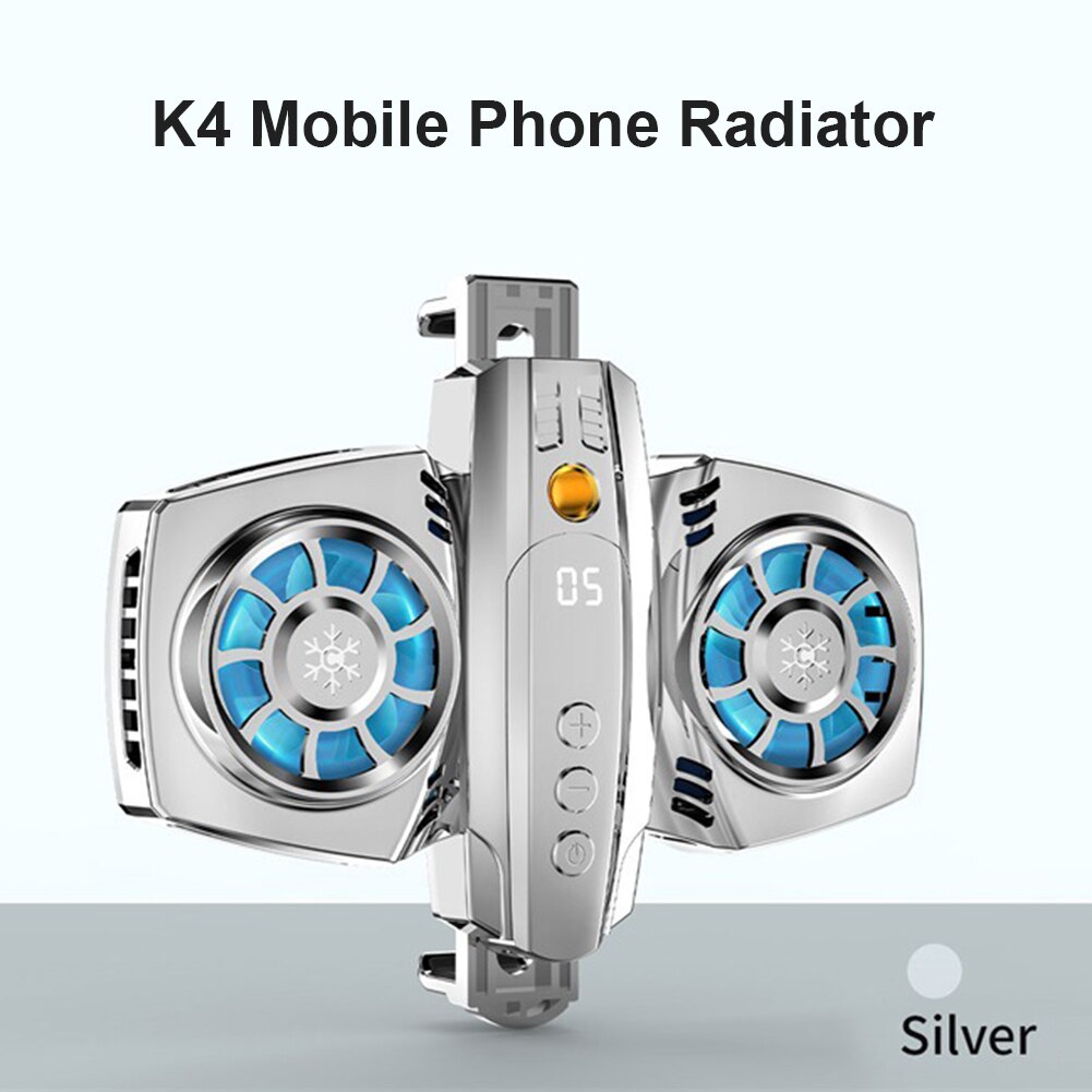 Universele Mobiele Telefoon Radiator Halfgeleider Temperatuur Display Dual Cooling Fan Mobiele Telefoon Koeler Koellichaam Voor Smart Telefoon