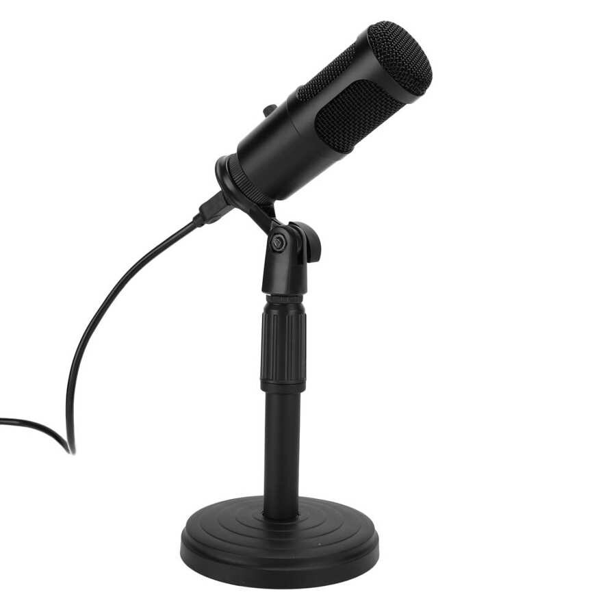 Game Microphone Desktop Base Retractable Stand USB Microphone Computer Condenser Drive-Free Game Mic Condenser Microphone