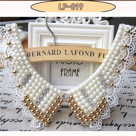 Bavoir col ras du cou collier bijoux pour femmes pour mariage déclaration détachable col femmes noir faux: LP019