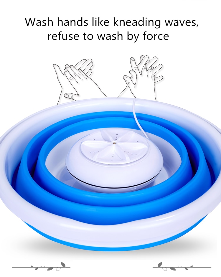 DC5V USB Portable Folding Bucket Washing Machine Mini Household Ultrasonic Cleaner Easy Operation For Travel