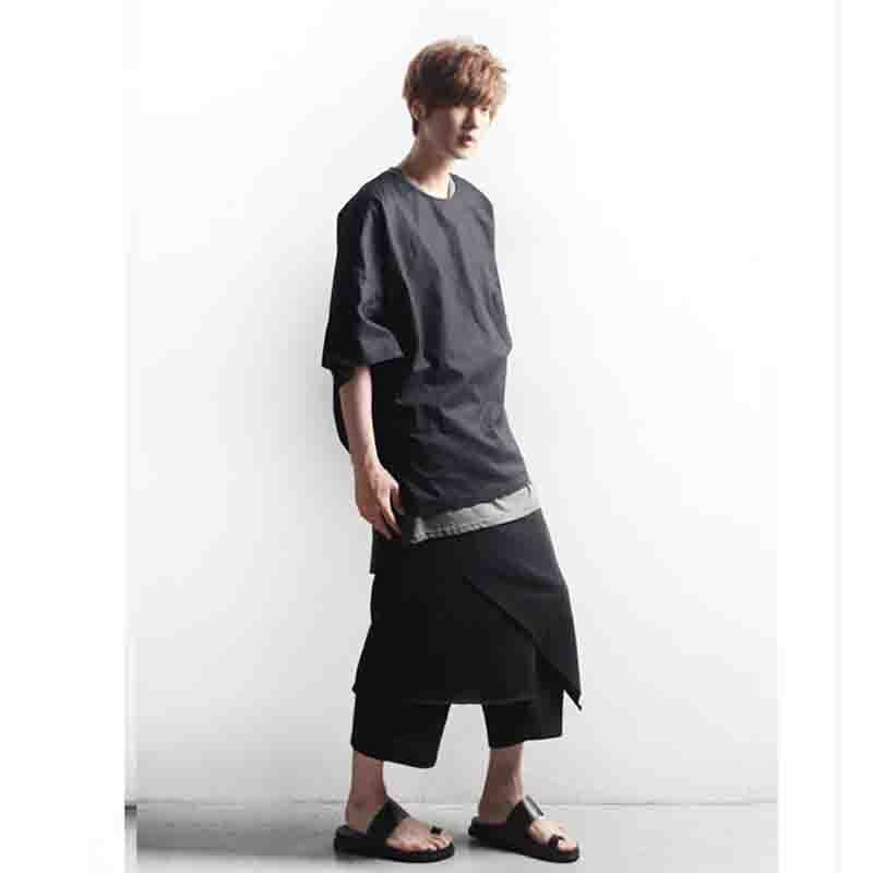 Chaopai homme coupe en couches jupe pantalon Harun pantalon pour les jeunes hommes pantalons décontractés