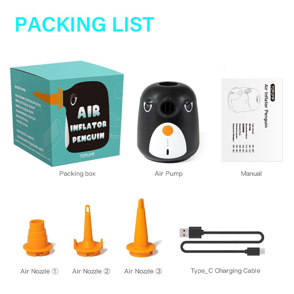 CYCPLUS Portable Pump Air Compressor Electric Inflator 4000mha Rechargeable for Inflatable Boat Mattress Swiming Ring Raft Bed: Default Title